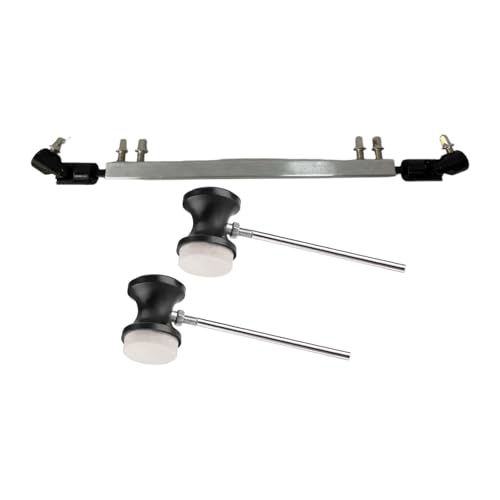 Amagogo Doppel Bass Drum Pedal Antriebswelle, Antriebswelle Pleuel, mit Schlägel Praktisch, Silber Schwarzer Schaft Amagogo Doppel Bass Drum Pedal Antriebswelle, Antriebswelle Pleuel, mit Schlägel Praktisch, Silber Schwarzer Schaft von Amagogo