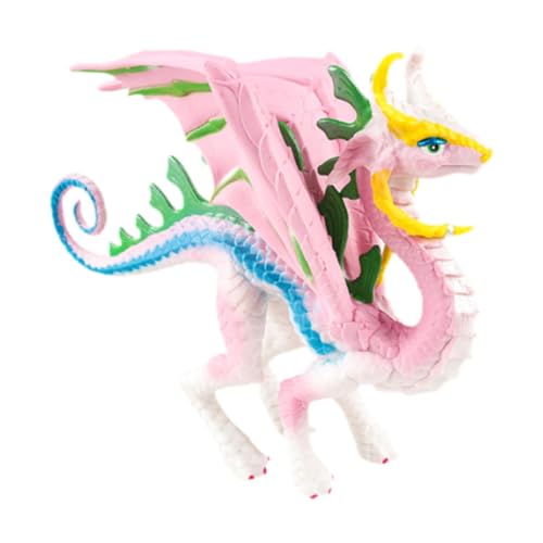 Amagogo Drachenfigur, Mythische Tiere, Modell, realistische Wohnkultur-Kollektion, Drachen-Tierskulptur für Party-Dekoration, Badespielzeug, Rosa von Amagogo