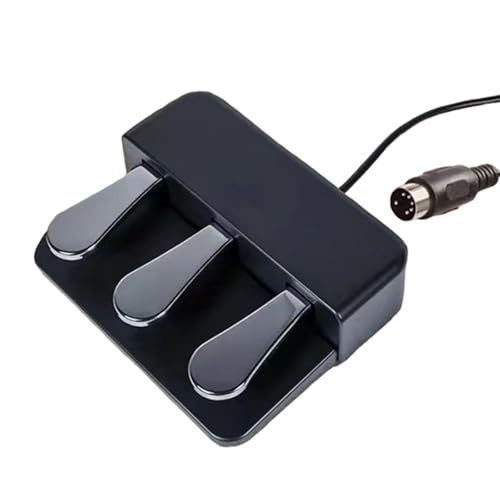 Amagogo Dreifachpedal-Fußschalter Sustain-Dämpferpedal Dreifußpedal Piano Sustain-Pedal für elektronische Keyboards Klaviertastaturen, Schwarz von Amagogo