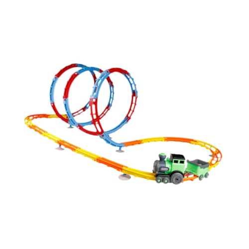 Amagogo Eisenbahnschienen Spielset, Interaktives Spielset für Kinder, Elektrische Kreativität, DIY Schienenset, Rollende Schienenzüge für Geschenke, Partyzube, Stil A von Amagogo