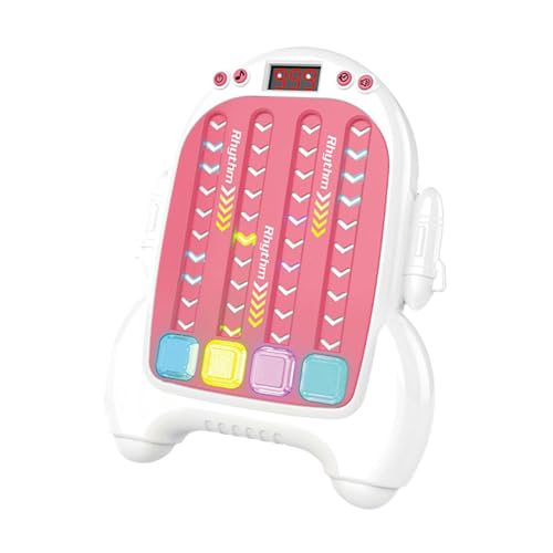 Amagogo Elektronisches Brettspiel mit musikalischem Rhythmus, tragbares Spielgerät mit LED, pädagogisches Spielzeug für Kinder, Geschenk für Kinder über 3, Pink Und Weiß von Amagogo