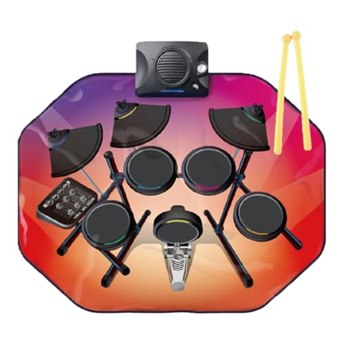 Amagogo Elektronisches Schlagzeug, tragbares elektronisches Schlagzeug, Partygeschenke, vielseitig verwendbare Roll-up-Drum-Kits, Roll-up-Drum-Übungspads für von Amagogo