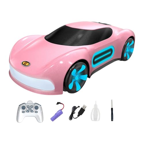 Amagogo Ferngesteuertes Auto, RC-Modellauto, kreativ, Sammlung, RC-Rennauto-Spielzeug mit Lichtern und Spray für Kinder, Autoliebhaber, Rosa Fernbedienung von Amagogo