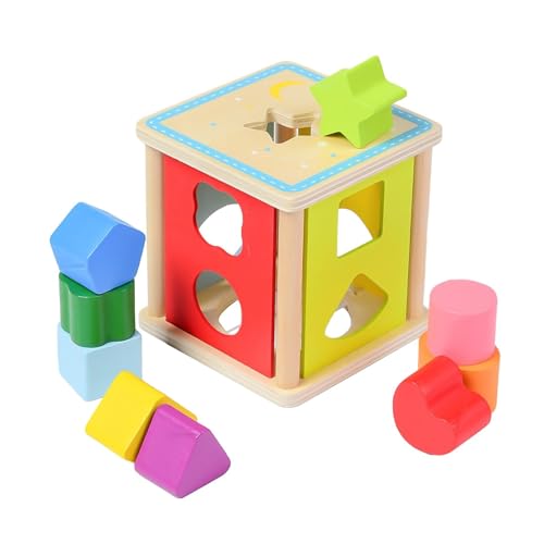 Amagogo Form Sorter House, Farbform -Sortierspiel, interaktives sensorisches Spielzeug, Farbwahrnehmung Spielzeug für Kinder Jungen Mädchen Geschenk von Amagogo