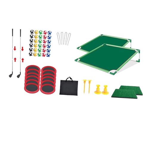 Amagogo Golf Pong Putting Game Set Golf Putting Green Matte Indoor oder Outdoor Chipping Übungsspiel, Doppel-Rack von Amagogo