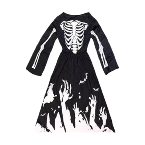 Amagogo Halloween Skelett Kostüm Kleid Dekor Cosplay Outfit für Rollenspiele Foto Requisiten, ohne Hut, s von Amagogo