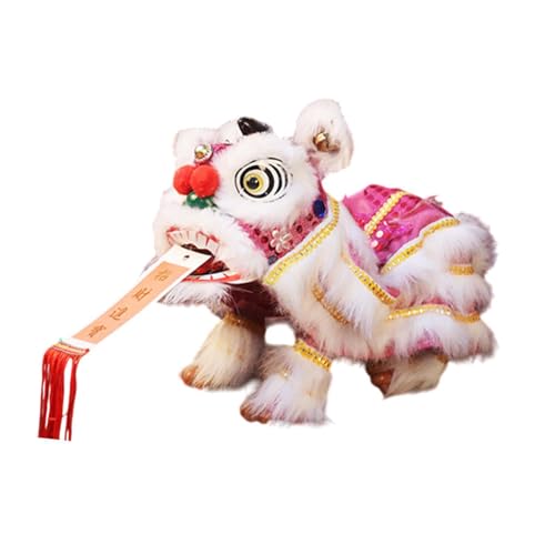 Amagogo Handschnurpuppe mit Stab, Chinesische Neujahrsdekoration, Kreatives 2025 Handwerk, Handgefertigte Marionette für Frühlingsfest Kinder, Rosa Weiß von Amagogo