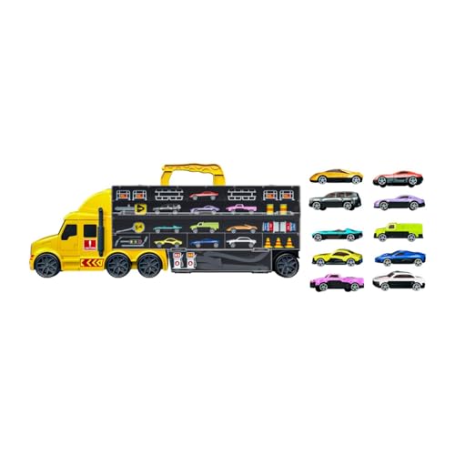 Amagogo Hauler Track Ejection Car Autos Lagerung und Transporter Spielzeug Truck Transport Truck Spielzeug für Kinder 2 3 4 5 6 Jahre alte Jungen Geschenke, Gelb von Amagogo