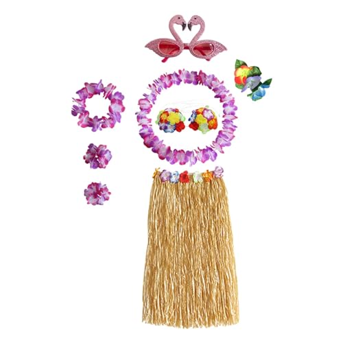 Amagogo Hawaiian Dancer Gras Rock Frauen Mädchen Blumen Armbänder für Kostüm, Rocklänge 80cm von Amagogo