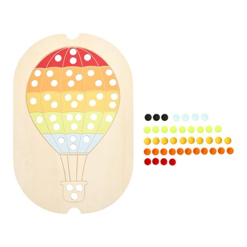 Amagogo Hölzerne Farbsortierbrettbrettspiel Sensorisches Spielzeug Kognition Form Matching Early Education Toy Pädagogikspielzeug für Kleinkinder, 1 Set Ballon von Amagogo