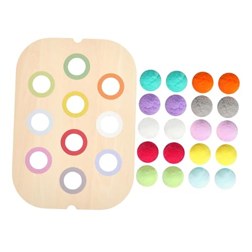 Amagogo Hölzerne Farbsortierbrettbrettspiel Sensorisches Spielzeug Kognition Form Matching Early Education Toy Pädagogikspielzeug für Kleinkinder, 1 Set Farbe von Amagogo