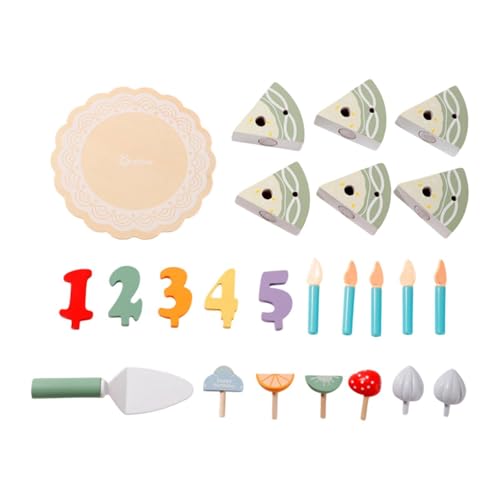 Amagogo Hölzerne Geburtstagstorte Spielen Food Set Spielzeug Lernen Kinder Tee Party Set für Kinder von Amagogo