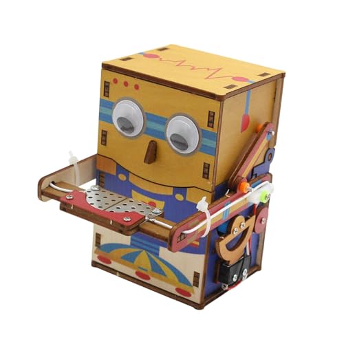 Amagogo Holz-Experimentierset, DIY-Projekte, Roboter-Sparkasse für Jungen und Mädchen, Basteln, frühes Lernspielzeug, 3D-Puzzles, Bunt von Amagogo