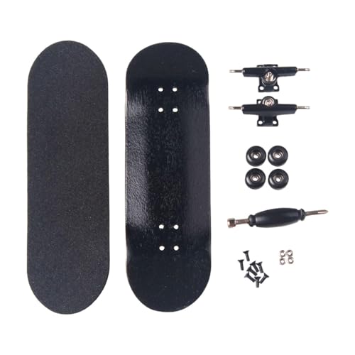 Amagogo Holz Fingerboard Spielzeugparty Favoriten Sporttraining kleines Finger -Skateboard -Fingerbrett für Kinder Mädchen Jungen Erwachsene Männer Frauen, Schwarz von Amagogo