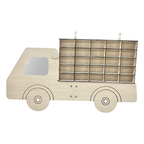 Amagogo Holz Spielzeug Auto Display Rack Halterung Display Regale Spielzeug Auto Lagerung Schrank für Figuren Sammlerstücke Spielzeug Desktop Dekor von Amagogo