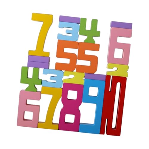 Amagogo Holz-Zahlenblock-Spielzeug, Vorschulspiel, großer Zahlenblock 1–10, mathematische Zahlen Lernen, Holz-Zahlen-Puzzle-Set für Vorschulkinder von Amagogo