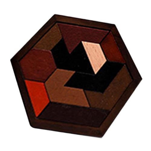 Amagogo Holzblock-Puzzle, Lernpuzzle, IQ-Spiel, Geschenk, Denksport-Puzzle, geometrisches Tangram-Puzzle für Kinder im Vorschulalter, 11 Blöcke von Amagogo