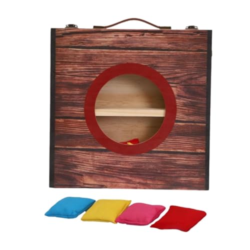 Amagogo Holzdesktop Cornhole Game Tabletop Cornhole Set Corn Hole Board Spaß mit 4 Bohnensäcke für Kinder und Erwachsene Heimatkarneval, Rot von Amagogo