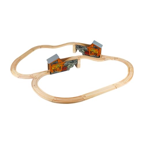 Amagogo Holzeisenbahn-Spielset, Montessori-Spielzeug, kreative Spielsets für Kinder, pädagogisches Spielzeug für Kinder, Kinder, Kindergarten-Geschenke, Überdachte von Amagogo