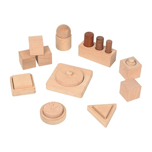 Amagogo Holzformen Puzzle -Formen passendes Spiel Unterricht Prop 3D Geometrische Formen Block Bildungsspielzeug für Partybevorzugungen Familienspiel von Amagogo