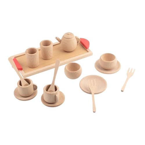 Amagogo Holzkinder Tee -Set Tee Set Spielen Küchenzubehör tun Nachmittags Jungen Mädchen Mädchen von Amagogo