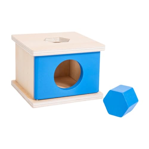 Amagogo Holzobjekt Beständigkeit Box Holz Blockbox Unterrichtshilfe Früheres Lernsatz Koordinationstraining für Jungen Mädchen Infant, Blau von Amagogo