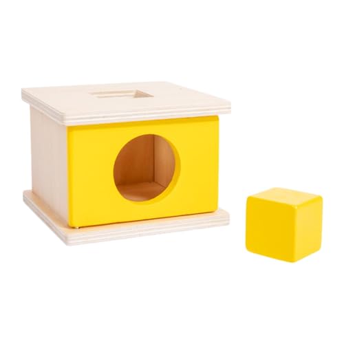 Amagogo Holzobjekt Beständigkeit Box Holz Blockbox Unterrichtshilfe Früheres Lernsatz Koordinationstraining für Jungen Mädchen Infant, Gelb von Amagogo