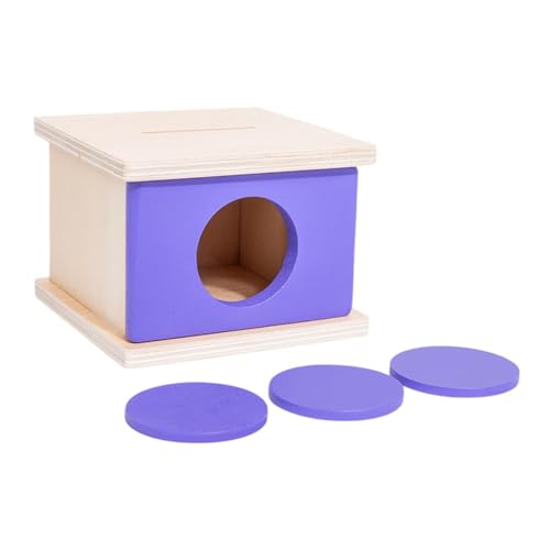 Amagogo Holzobjekt Beständigkeit Box Holz Blockbox Unterrichtshilfe Früheres Lernsatz Koordinationstraining für Jungen Mädchen Infant, Lila von Amagogo