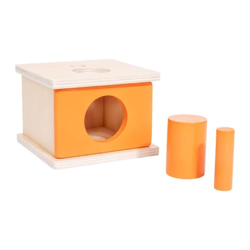 Amagogo Holzobjekt Beständigkeit Box Holz Blockbox Unterrichtshilfe Früheres Lernsatz Koordinationstraining für Jungen Mädchen Infant, Orange von Amagogo