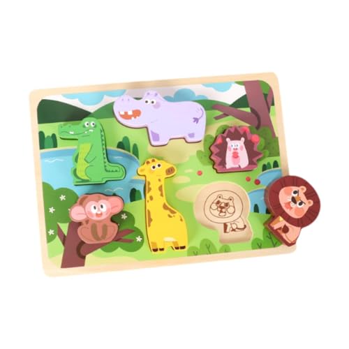 Amagogo Holzpuzzle Montessori Spielzeug Feinmotorik Kleinkinder Steckpuzzle Spielzeug Vorschullernen für 1 2 3 Jahre alte Kinder Baby, Wald von Amagogo