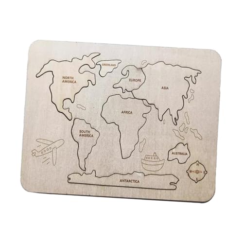 Amagogo Holzpuzzles 7 Kontinente Puzzle Spielzeug Frühes Lernen Hand-Auge-Koordination Geographie Puzzles Lernspielzeug für Kinder Geschenke von Amagogo