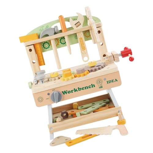 Amagogo Holzwerkzeug Bank Werkbank-Spielset Kreative DIY Kinder-Reparatur-Werkzeug-Set Baubank Spielzeug für Kinder Kinder von Amagogo