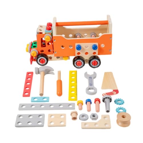 Amagogo Holzwerkzeug-Set für Kleinkinder, Holzspielzeug-Set, Holzwerkzeugkorb, Spielzeug, Holzspielzeug-Werkzeugkasten für Kinder, von Amagogo