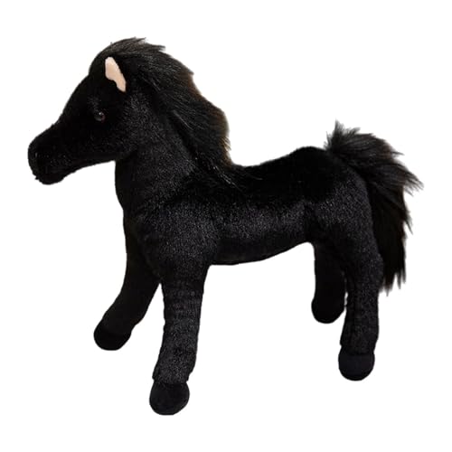 Amagogo Horse Doll werfen Kissen Stehende Ornament, Stofftier, für Freunde Kinder Kinder Jungen Mädchen Neujahr Geschenk, L Black von Amagogo