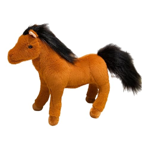 Amagogo Horse Doll werfen Kissen Stehende Ornament, Stofftier, für Freunde Kinder Kinder Jungen Mädchen Neujahr Geschenk, L Brown von Amagogo