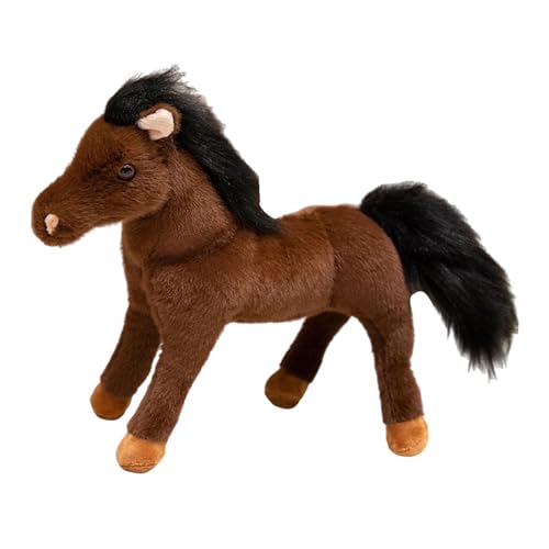 Amagogo Horse Doll werfen Kissen Stehende Ornament, Stofftier, für Freunde Kinder Kinder Jungen Mädchen Neujahr Geschenk, L Coffee von Amagogo