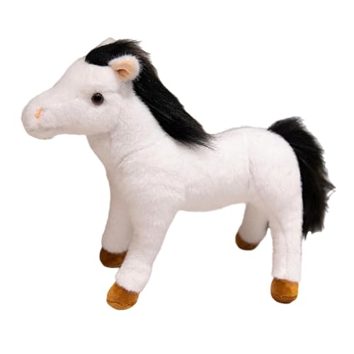 Amagogo Horse Doll werfen Kissen Stehende Ornament, Stofftier, für Freunde Kinder Kinder Jungen Mädchen Neujahr Geschenk, L White von Amagogo