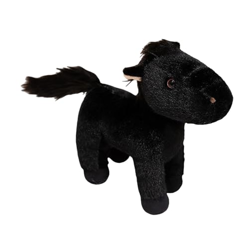 Amagogo Horse Doll werfen Kissen Stehende Ornament, Stofftier, für Freunde Kinder Kinder Jungen Mädchen Neujahr Geschenk, S Black von Amagogo