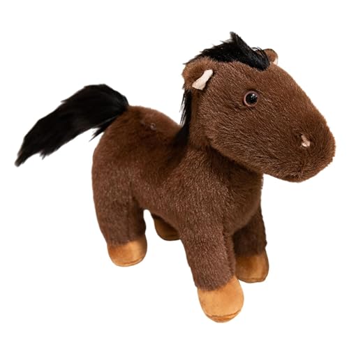 Amagogo Horse Doll werfen Kissen Stehende Ornament, Stofftier, für Freunde Kinder Kinder Jungen Mädchen Neujahr Geschenk, S Coffee von Amagogo