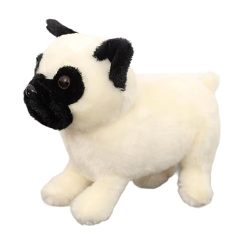 Amagogo Hundeplüschtier Hund Plüschtier Hundepuppen Geburtstagsgeschenke Kuscheltiere Umarmungsplüschtier für Baby Kinder, Weiß, 20 cm von Amagogo