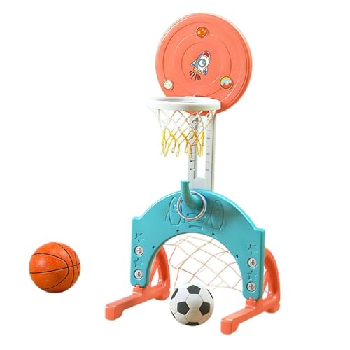 Amagogo Indoor-Basketballkorb, Fußballspielzeug, Aktivität, Lernspielzeug, Familienspiel mit Fußball für Kinder, Partyspielzeug, Geburtstagsgeschenk, Blaue orange Schleife von Amagogo