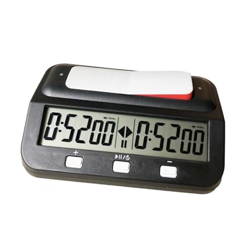 Amagogo Internationale Schach-Timer-Uhr, Digitale Schachuhr, kompakter tragbarer Timer, digitaler Timer, Schach-Timer für Schachzubehör, Schwarz von Amagogo