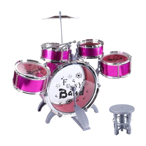 Amagogo Jazz-Schlagzeug für Kinder, Schlaginstrumenten-Spielzeug, Früherziehung, Bassdrum-Kits, Simulationstrommel-Spielzeug, für den Kindergarten, Kinder, Violett von Amagogo