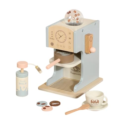 Amagogo Kaffeemaschine für Kinder, Kaffeemaschine aus Holz für Kinder, Kaffeemaschinen-Set für Kinder von Amagogo