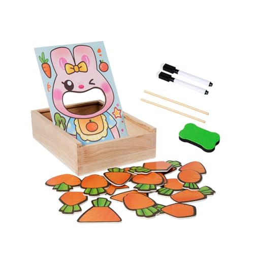 Amagogo Kinder Hasenfütterungsspiel, Zusammengebautes Holzspielzeug Tierpuzzle, von Amagogo