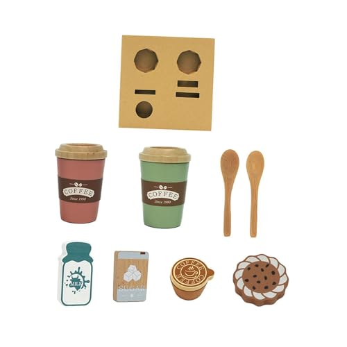 Amagogo Kinder Holz Tee-Party-Set Snacks Set für Kinder Pretend Play Spielset Montessori für Kinder von Amagogo