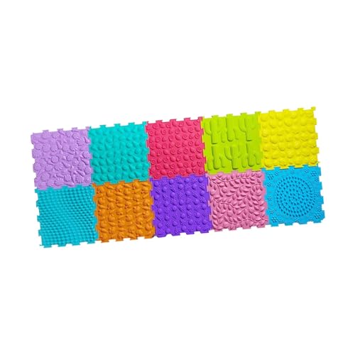 Amagogo Kinder Massagespielmatte, Puzzlespielmatte, sensorische Böden Matte, Kinder Spielen Matte für Kinder, Erwachsene, 10 Stück von Amagogo