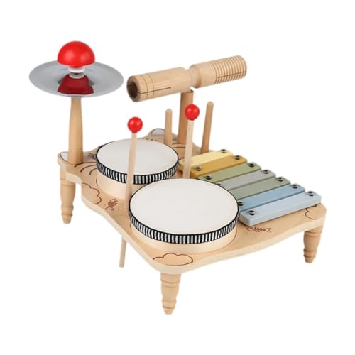 Amagogo Kinder-Schlagzeug, Musikinstrument, Spielzeug, Holz-Schlagzeug, Entwicklungslernspielzeug, sensorisches Lernspielzeug für Jungen und Mädchen von Amagogo