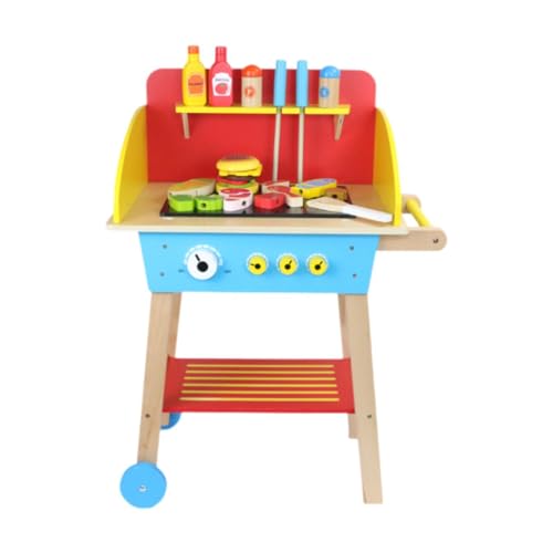 Amagogo Kinder Spielzeug Set Grillen Werkzeuge Holz Spielen Grill Spielzeug Grill Pretend Play Küche Set für Jungen Mädchen Kinder Kinder von Amagogo