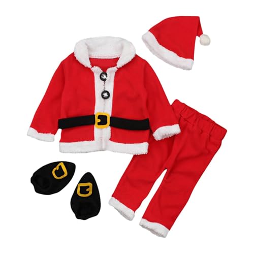 Amagogo Kinder Weihnachten Cosplay Outfit für Jungen Mädchen Weihnachtsmütze für Rollenspiele Festlich, Höhe 80 bis 90cm von Amagogo